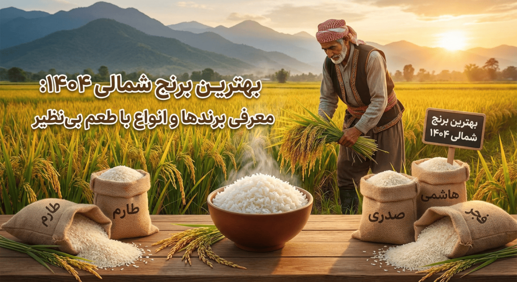 تصویر شاخص برای مقاله بهترین برنج شمالی ۱۴۰۴: معرفی برندها و انواع با طعم بی‌نظیر