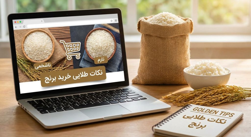 راهنمای کامل خرید آنلاین برنج: مزایا، نکات انتخاب برنج اصل، مقایسه قیمت‌ها، بهترین فروشگاه‌ها و ترفندهای خرید امن. با این راهنما برنج باکیفیت را راحت‌تر و ارزان‌تر از منزل بخرید!