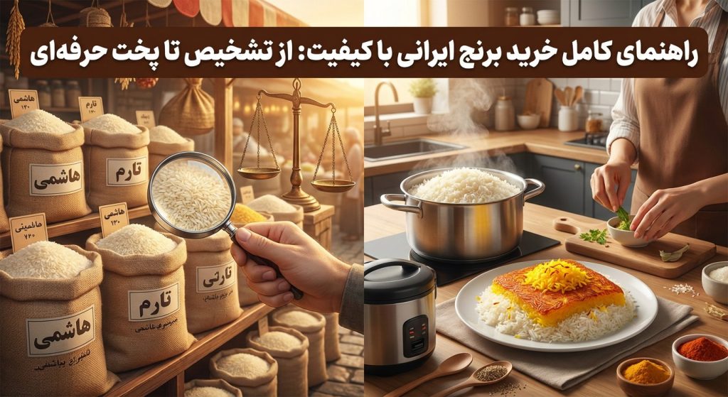 راهنمای کامل خرید برنج ایرانی با کیفیت: از تشخیص تا پخت حرفه ای