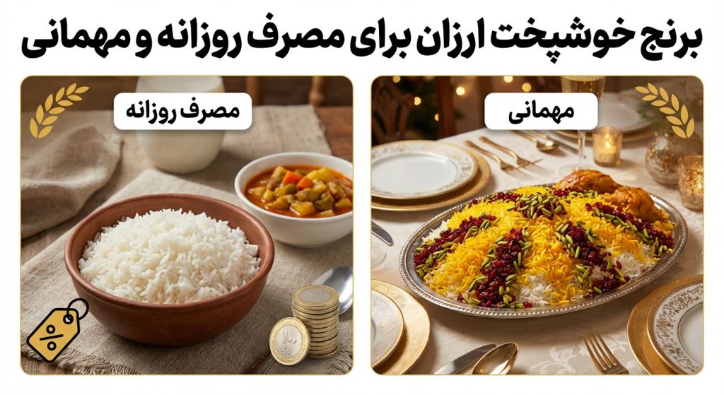 راهنمای واقعی خرید برنج خوشپخت ارزان برای مصرف روزانه و مهمانی